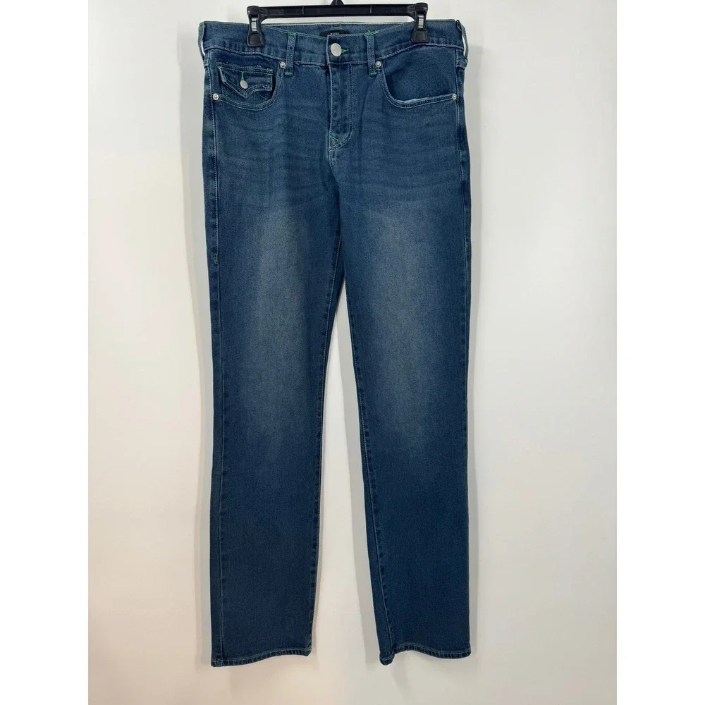 True Religion Ricky Relaxed Straight Jeans‎ Dark Woodland Wash Men's Size 32/34